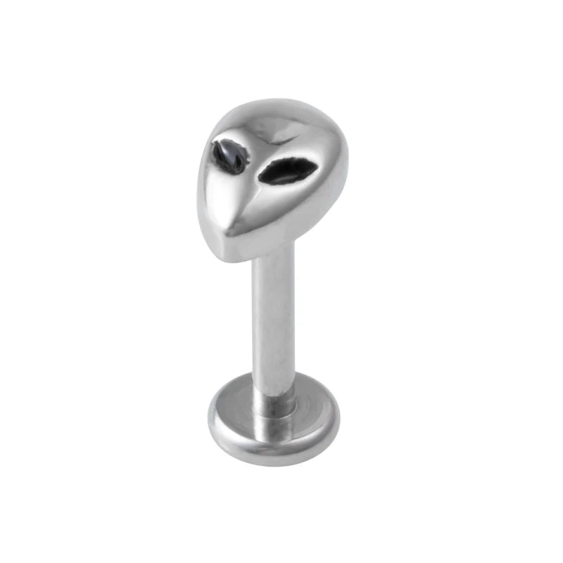 1PC Alien Labret Lip Ring Stainless Steel Internally Threaded Ear Cartilage Tragus Helix Stud Ear Piercing Women Body Jewelry