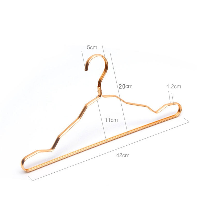 10Pcs Clothing Hangers Metal Clothes Hngers Anti-Slip Aluminium Alloy Drying Rac