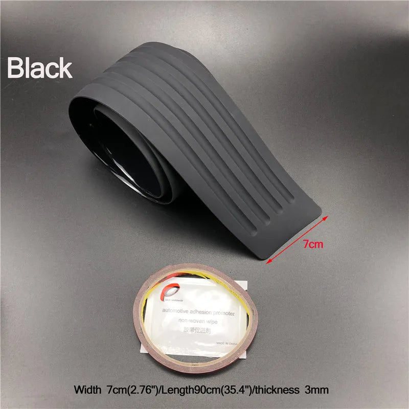 Universal 104*9cm 90*8cm Car Trunk Door Sill Plate Protector Rear Bumper Guard Rubber Mouldings Pad Trim Cover Strip Car Styling