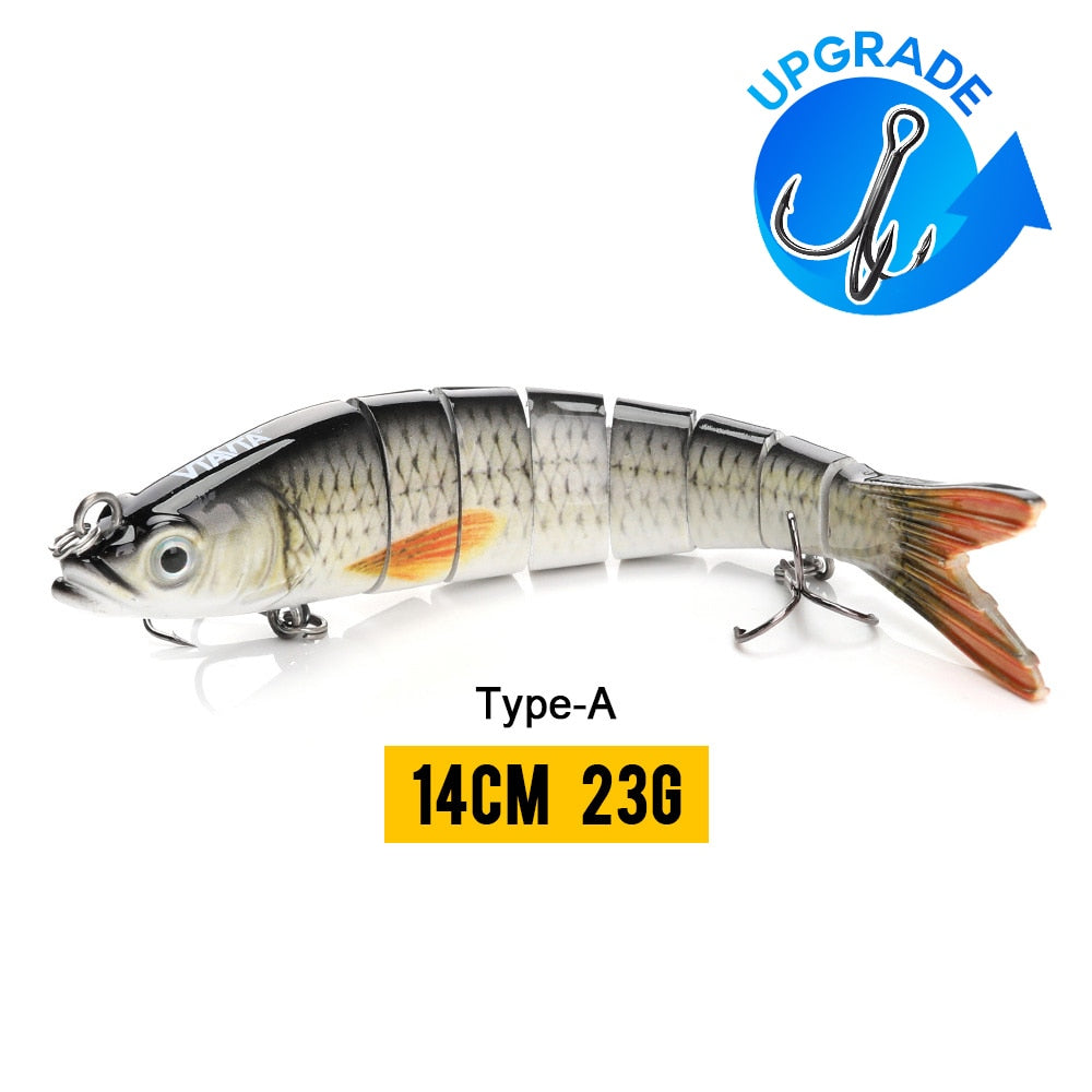 VTAVTA 10/14cm Sinking Wobblers Fishing Lures Jointed Crankbait Swimbait 8 Segment Hard Artificial Bait for Fishing Tackle Lure