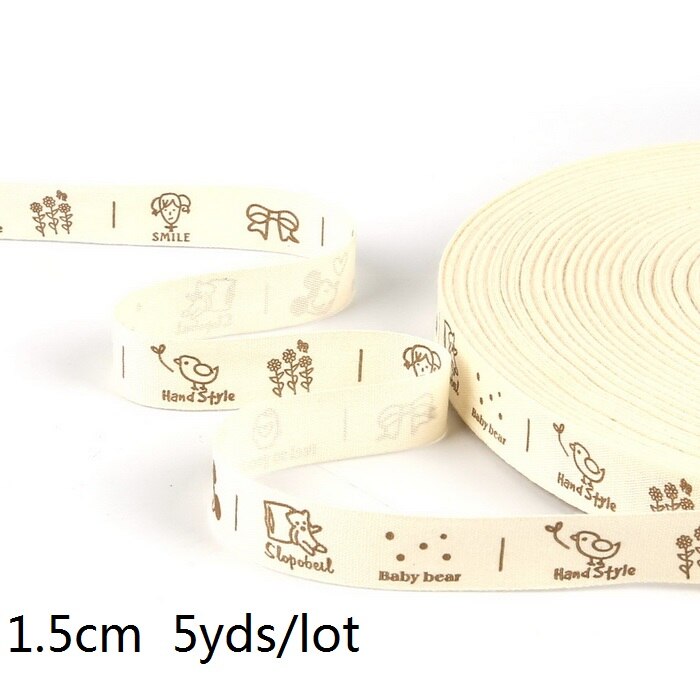 5yards Cartoon Printed Cotton Ribbons Hairbows Christmas Decoration for Home Gif
