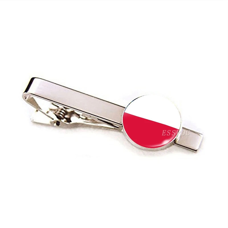 30 Countries National Flag Tie Clips Men Metal Necktie USA Flag Clip Pins Button Wedding Suit Accessories