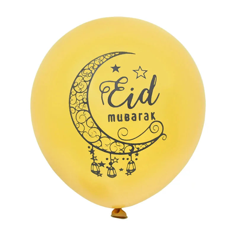 10Pcs Eid Mubarak Latex Balloon Ramadan Kareem Decoration Air Globos Ramadan Mubarak Muslim Islamic Festival Party Supplies 2024