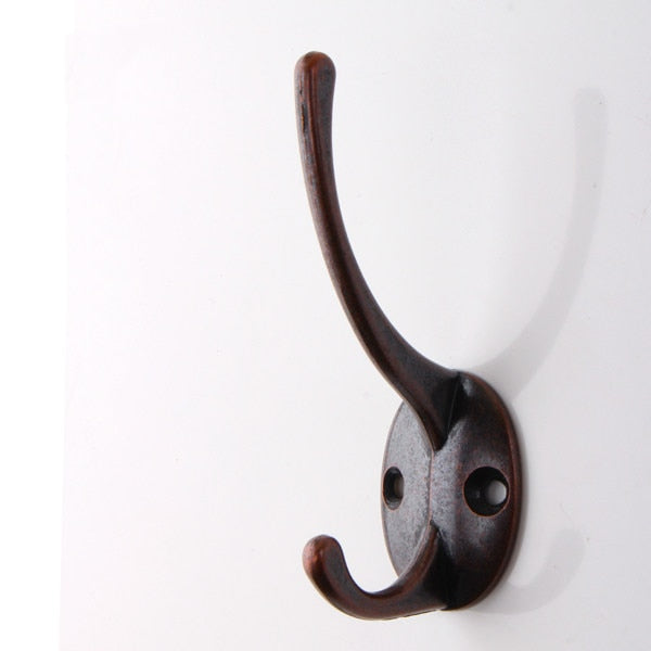 KAK 5pcs/Lot Zinc Alloy Bronze Clothes Hangers Wall Hooks Coat Bag Hat Hanging Hooks Bathroom Kitchen Anitque Racks With Screws