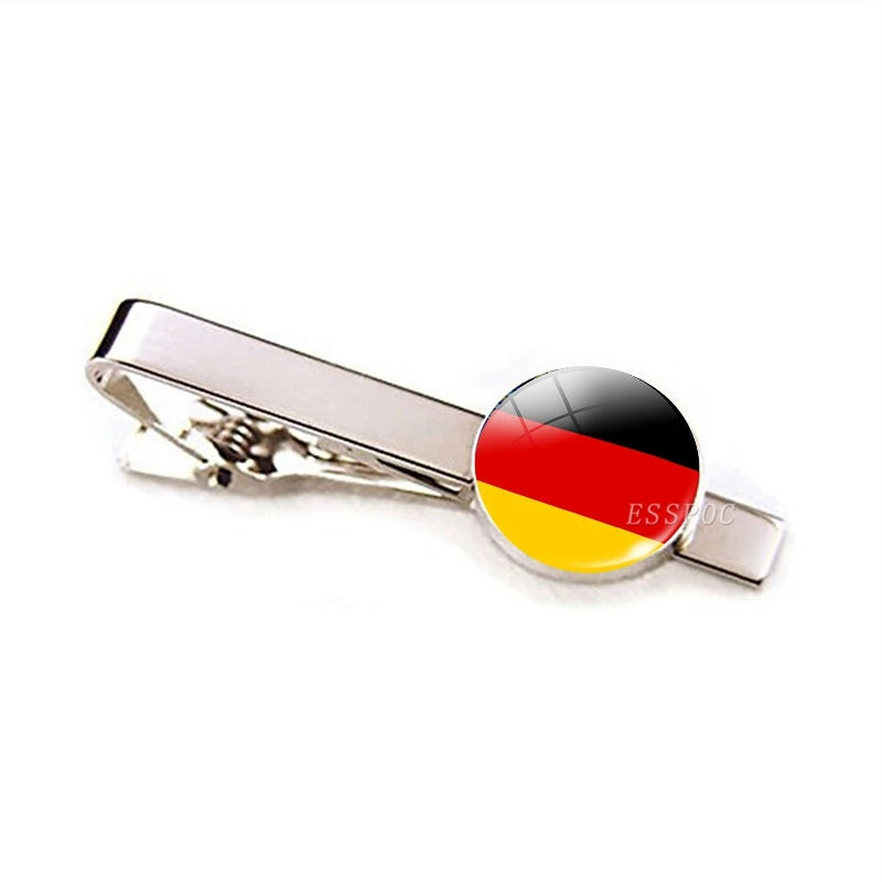 30 Countries National Flag Tie Clips Men Metal Necktie USA Flag Clip Pins Button Wedding Suit Accessories