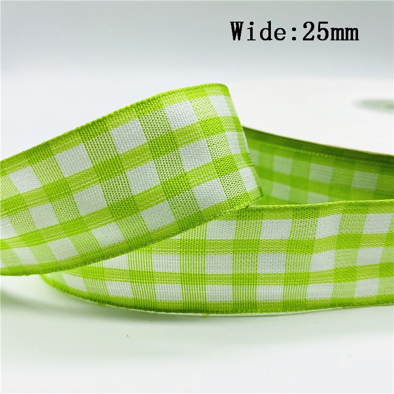 5yards/Lot 25mm Plaid Ribbon Christmas Decor Ribbon for Handmade Design Christmas Decoration DIY