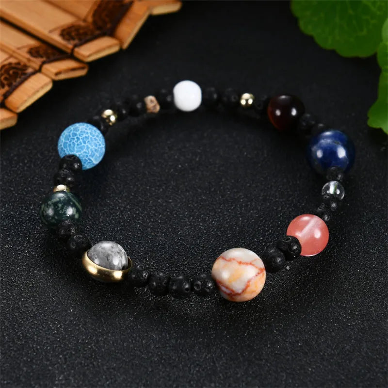 2023 Eight Planets Bead Bracelet Men Natural Stone Universe Yoga Solar Chakra Bracelet for Women Men Jewelry