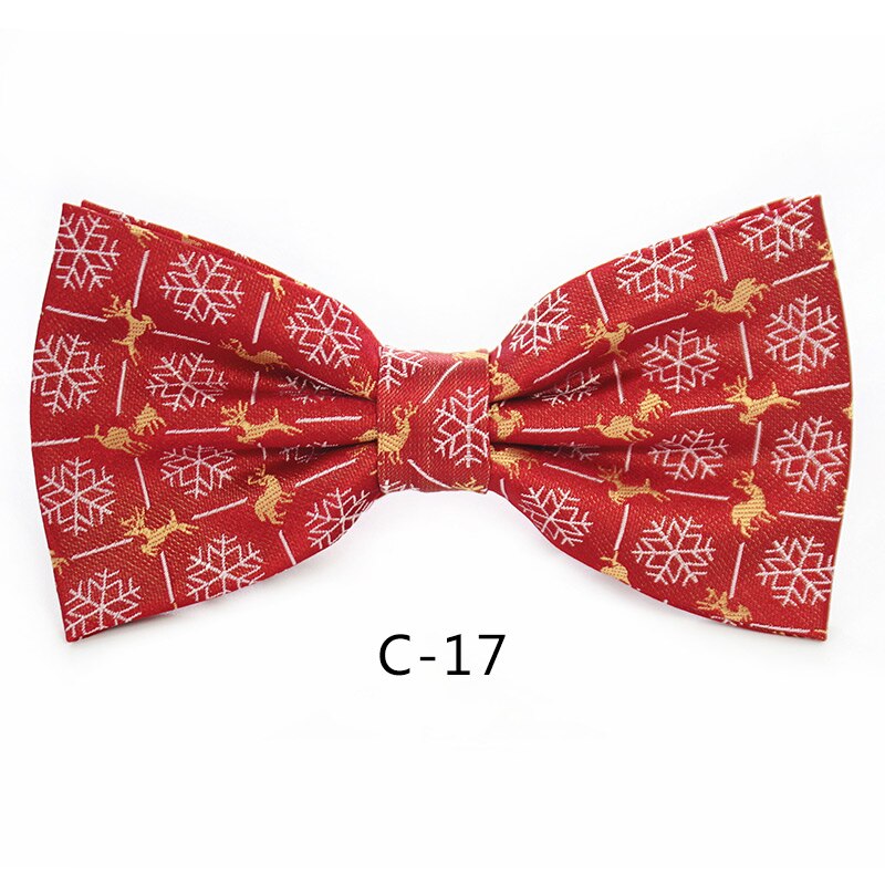 JEMYGINS Christmas Bow Ties for Mens Shirt Snowflake Christmas Tree Pattern Men Silk Bow Tie Christmas