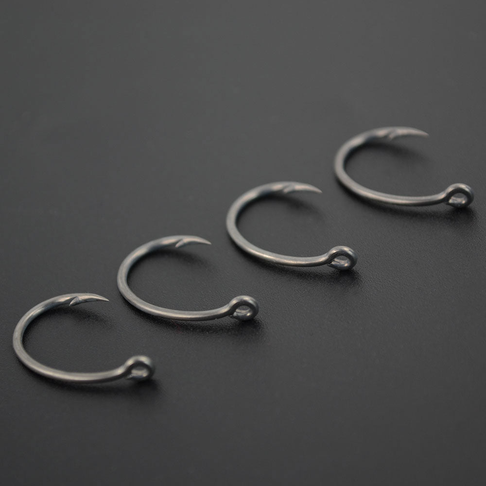 100pcs Coating High Carbon Barbed Hooks Stainless Steel Carp Fishing Hooks Pack With Box 8011