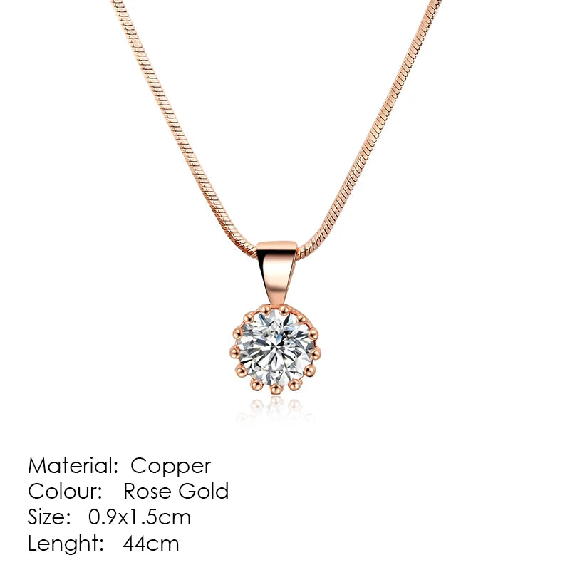 ZHOUYANG Pendant Necklaces Jewelry for Women Rose Gold Color Chain Jewellery Heart Necklace Cubic Zirconia N388