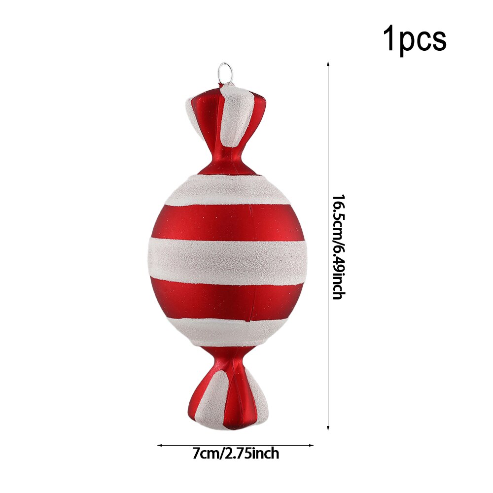 Multi Size Red and White Christmas Candy Canes Christmas Balls Christmas Tree Pendant Family Christmas Decoration New Year