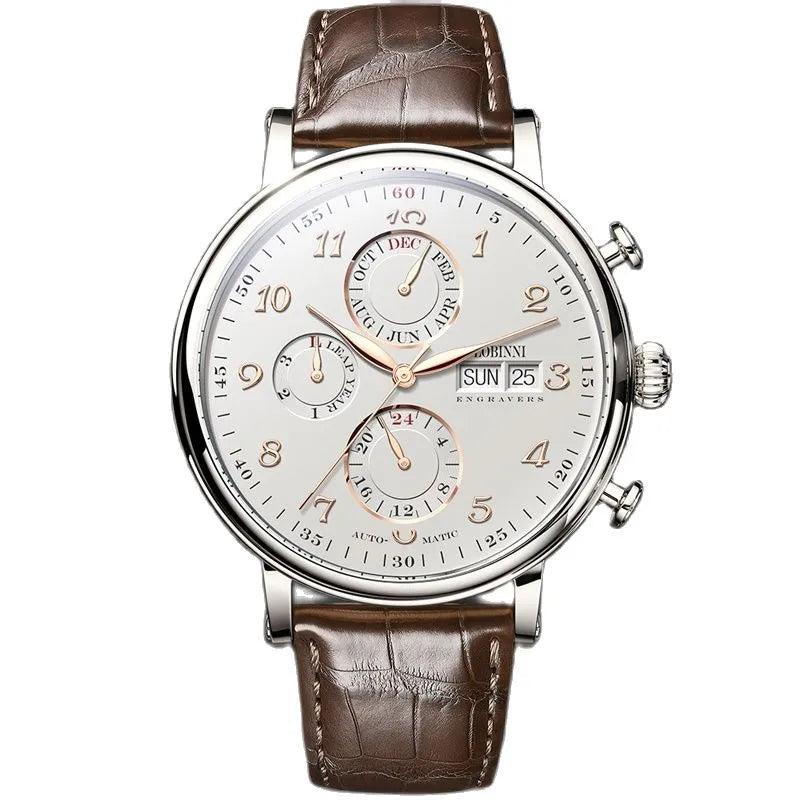 Men's Watches Switzerland LOBINNI Luxury Brand Perpetual Calendar Multi-Function Seagull Automatic Mechanical Sapphire L13019-6