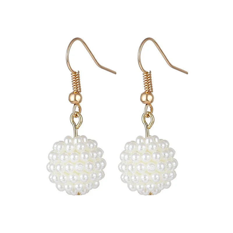 FNIO Big Simulated Pearl Earrings 2019 for Women Lover Geometric Round Heart Drop Dangle Earring Korean Statement Jewelry