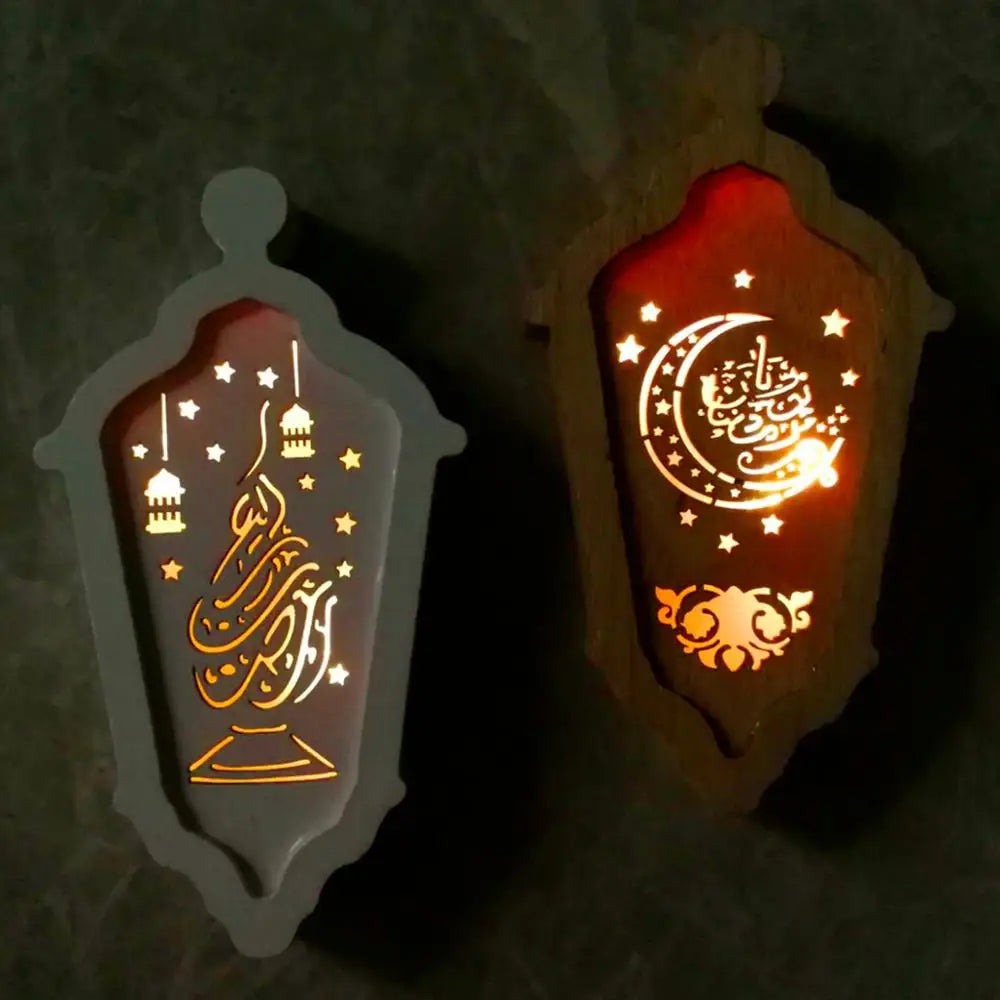 Fengrise Wooden EID Mubarak Decor 2023 Happy Ramadan Decor for Home Islamic Muslim Party Supplies Ramadan Kareem Eid Al Adha