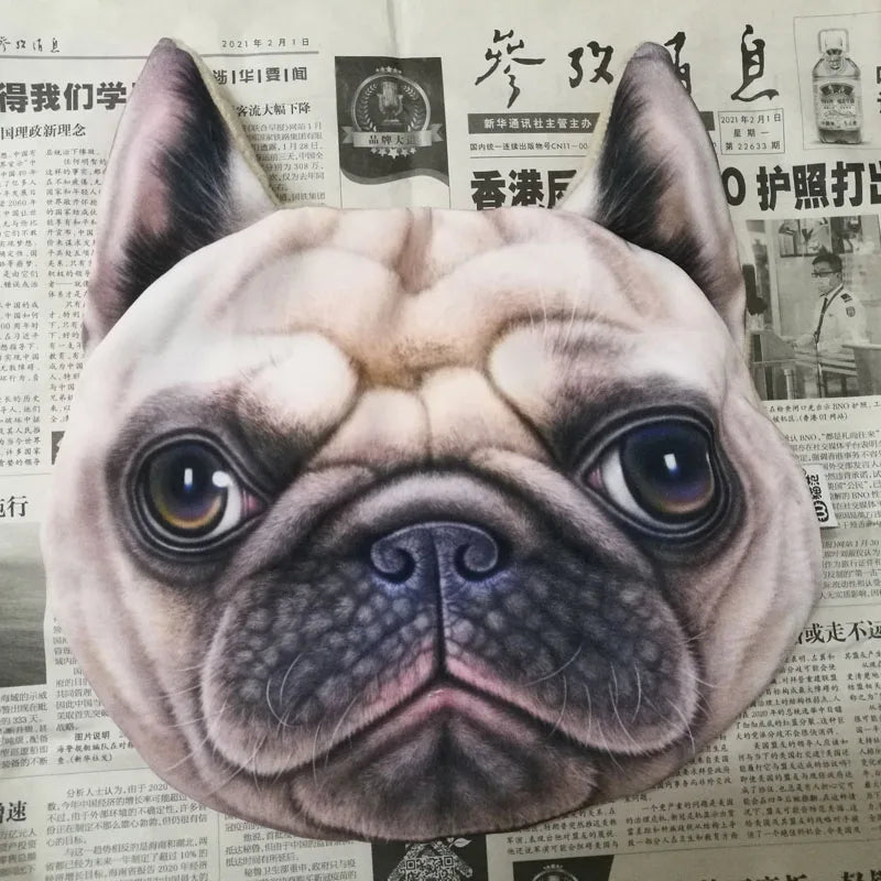 Newest 2024 3D Printed Dog Cat Face Car Headrest Neck Rest Auto Neck Safety Cushion Car Neck Support Headrest Without Filler