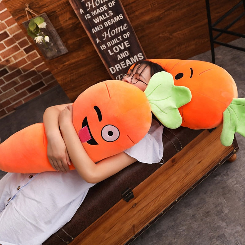 45/50/65/90cm Cartoon Smile Carrot Plush Toy Cute Simulation Vegetable Carrot Pillow Dolls Stuffed Soft Toys for Children