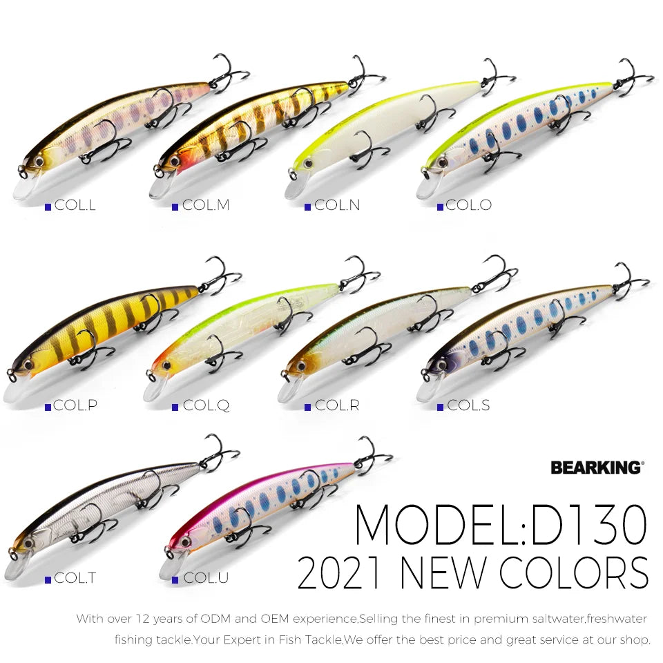 BEARKING for Artificial Fishing Lures Minnow Quality Wobblers Baits 13cm 21g Suspending Hot Model Crankbaits Popper