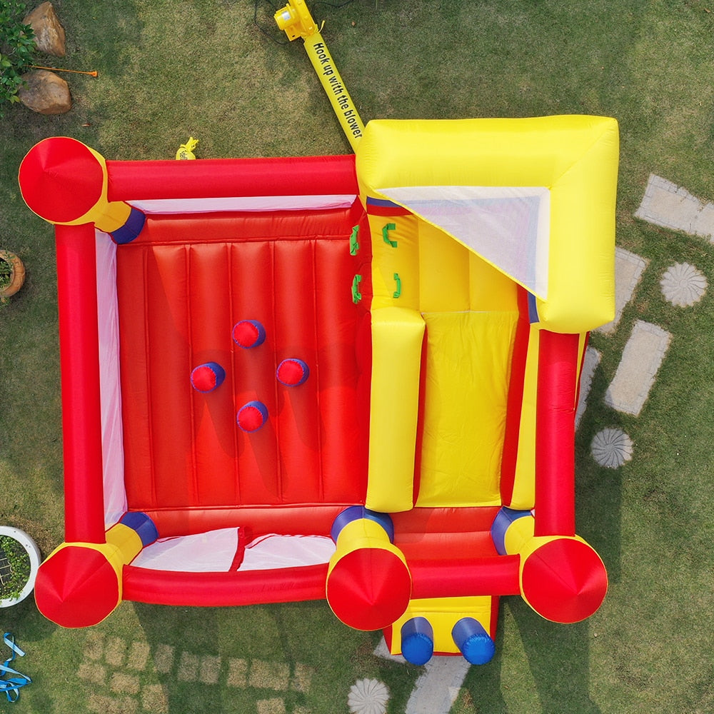 YARD Large Inflatable Bouncer Trampoline With Obstacle Slide 4*3.8*2.5M Outdoors Home Use PVC Oxford Christmas Birthday