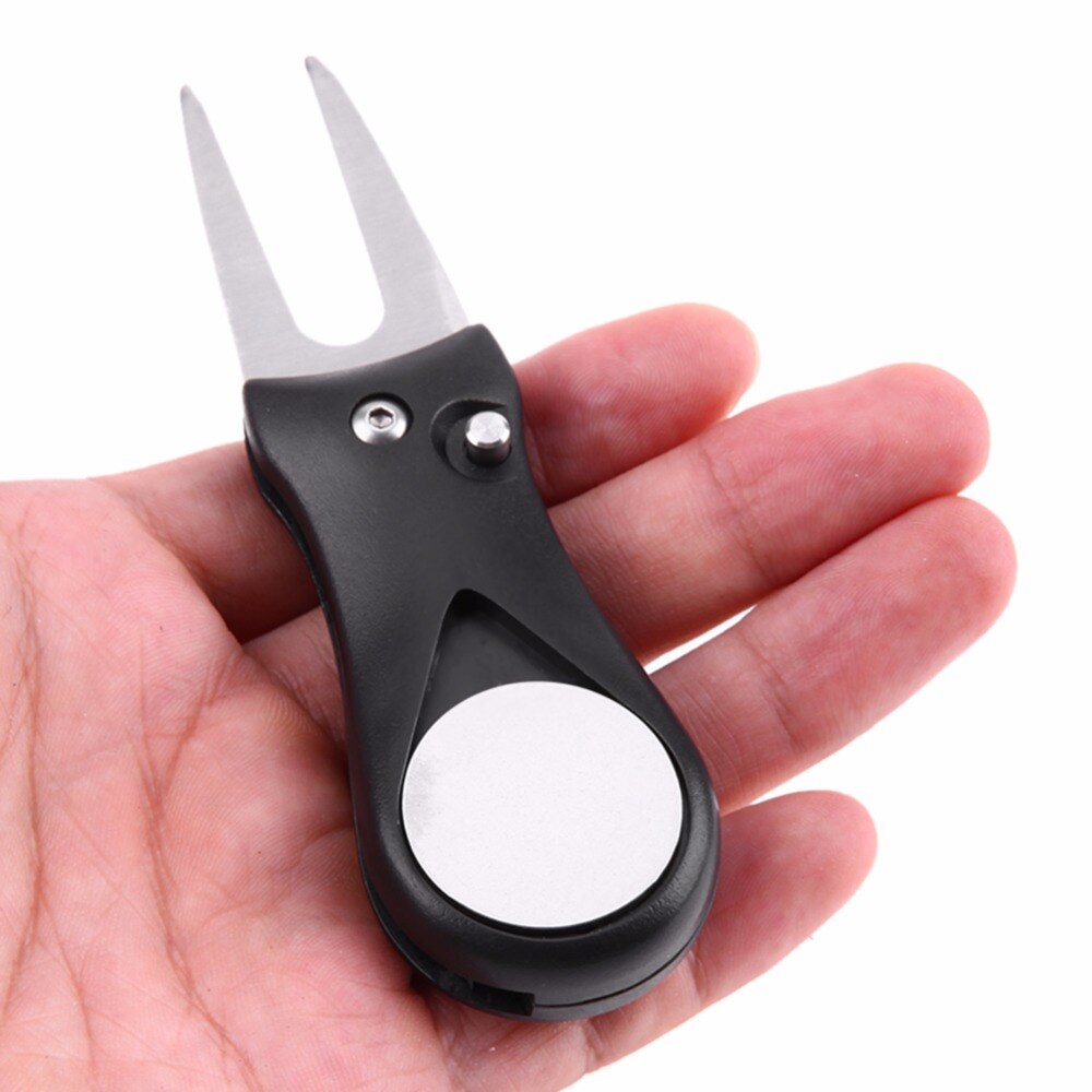 1 Pcs Golf Divot Tool Repair Switchblade Tool Pitch Groove Cleaner Golf Pitchfork Golf Accessories Putting Green Fork Dropship