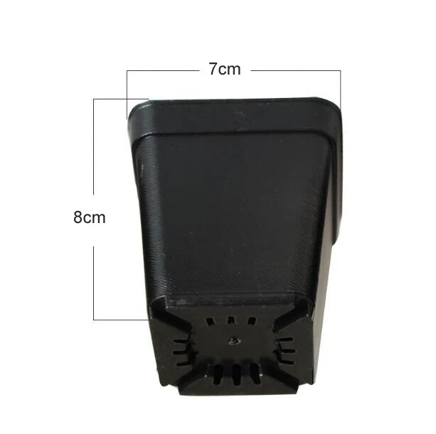 10pcs/Lot 7*7*8cm Black Color Flower Pots Planters Pot Trays Plastic Pots Creative Small Square Pots for Succulent Plants GYH