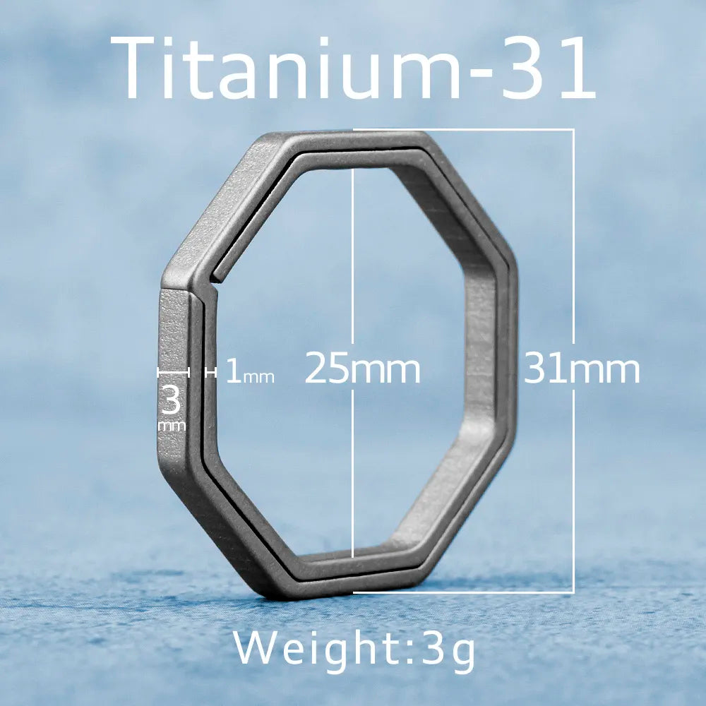 Real Titanium Keyring Super Lightweight Keychain Hanging Buckle for Car Key Ring Holder Quickdraw Tool Creative Accessories