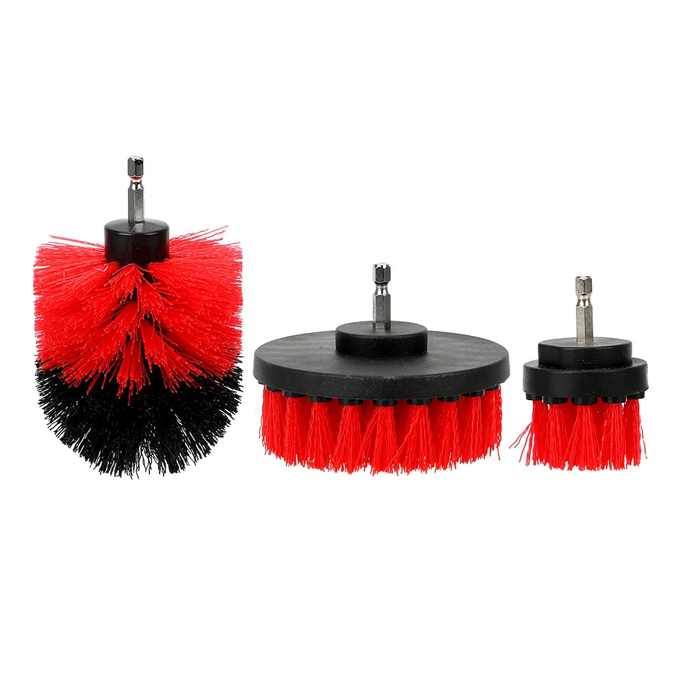 3pcs/Set Car Cleaning Tool Auto Detailing Cleaning Hard Bristle Car Auto Care Car Brush Drill Scrubber Brush Kit