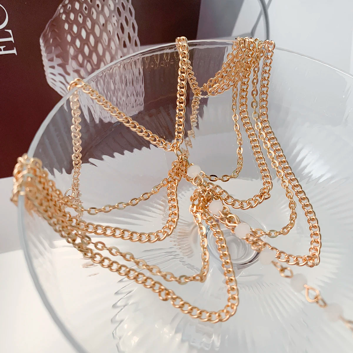 New Beach Barefoot Sandal Jewelry Elegant Bride Women's Fashion Charm Layer Chain Link Crystal Beads Foot Anklet Bracelet