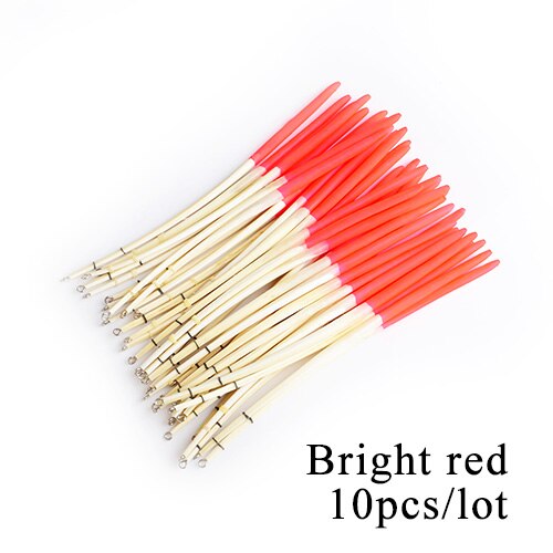 FISH KING 10pcs/Lot 2 Colours Peacock Feather Float Hard Tail Type Fishing Float Bobber With Rings for Fishing