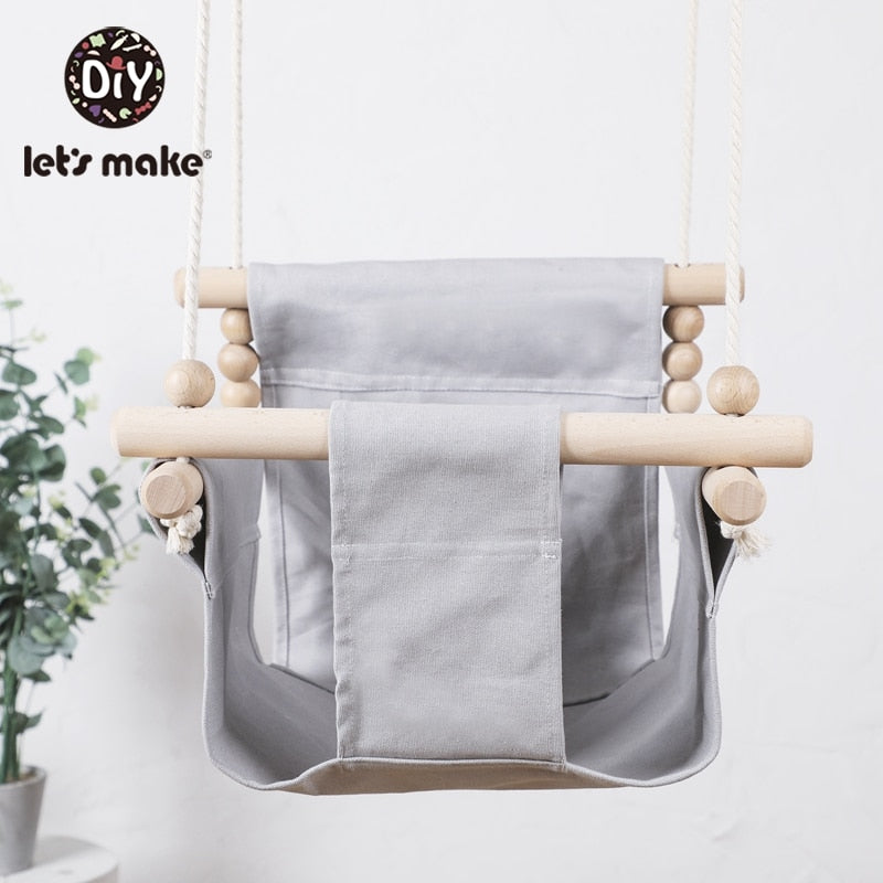 Let'S Make Cotton Baby Swing Chair Hanging Wood Children Kindergarten Toy Outside Indoor Beach Basket Swinging Chair Baby Toy