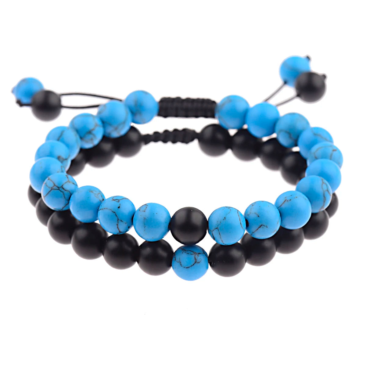 Couples Distance Bracelet Natural Wood Stone White and Black Yin Yang Beaded Bracelets for Men Women Best Friend Valentine's Day