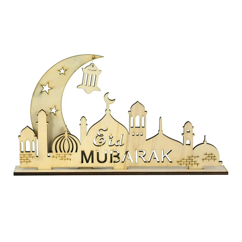 Eid Mubarak Wooden Ornament Ramadan Decorations for Home Islamic Muslim Party Supplies Eid Al Adha Favor Ramadan Kareem