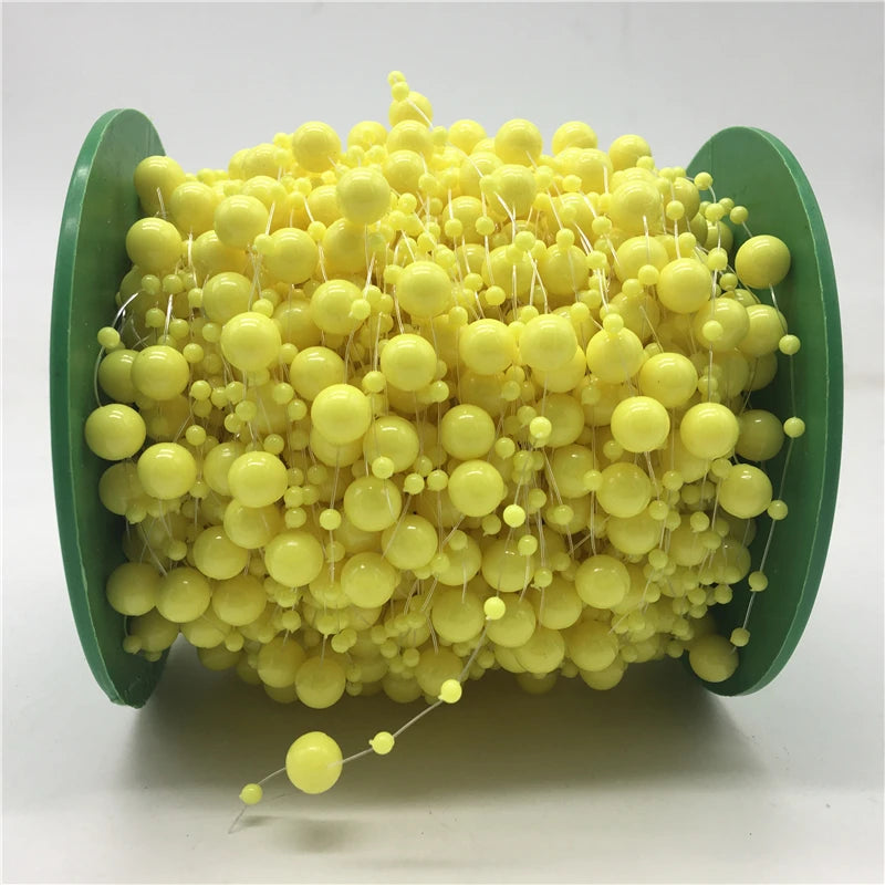 5yards Fishing Line Artificial Pearls Beads Chain Garland Flowers Wedding Christmas Decoration Brides Headgear 3mm 8mm Beads