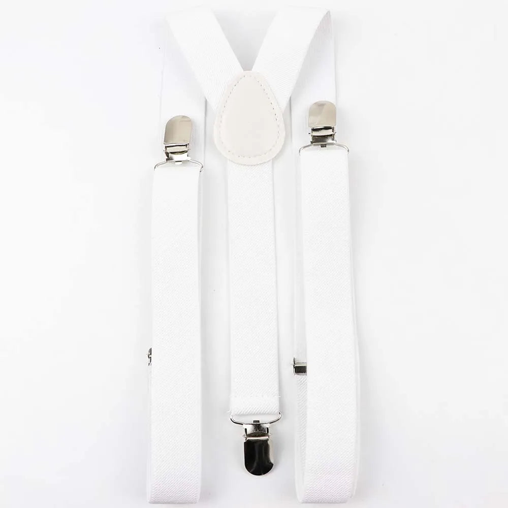 Solid Color Man's Belt Men Women Suspenders Polyester Y-Back Braces Adjustable Elastic