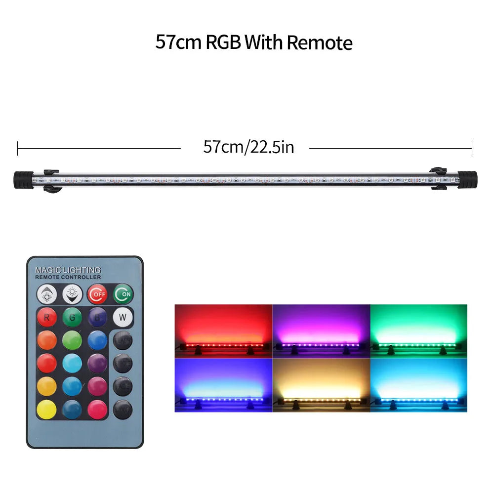 18-54cm Aquarium Light Fish Tank Submersible Light Lamp Waterproof Underwater LED Lights Aquarium Lighting