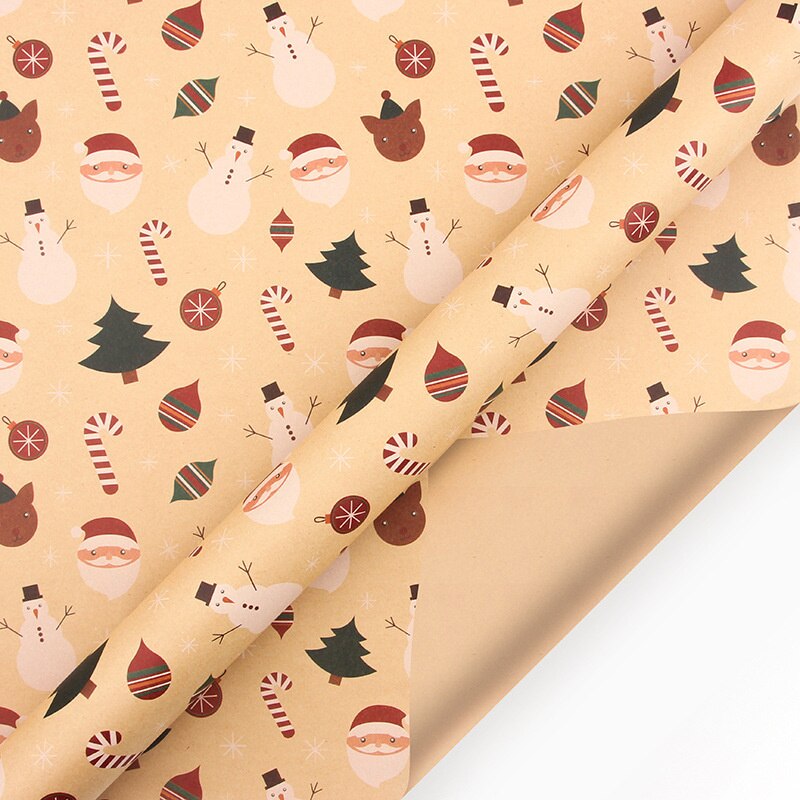 70X50cm Christmas Diy Kraft Wrapping Paper Printing Paper Christmas New Year Decoration Wrapping Paper