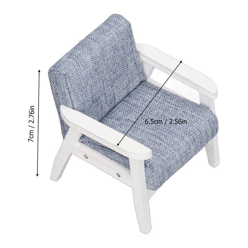 1/12 Miniature Sofa Simulation Dollhouse Sofa Living Room Furniture Children Doll House DIY Pretend Play Role Toys