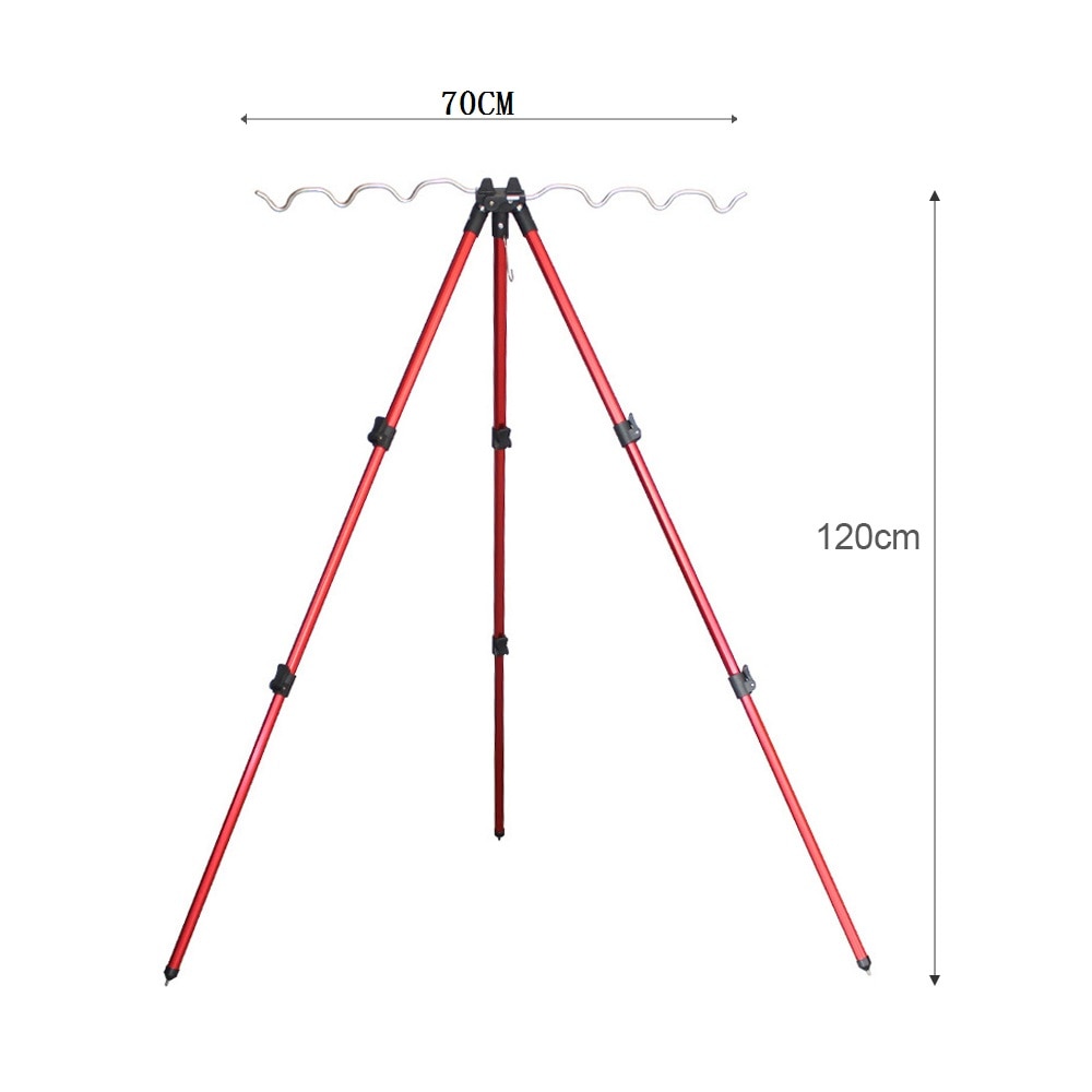 Aluminum Alloy Telescopic 5 / 7 Groove Fishing Rods Holder Portable Collapsible Fishing Stand Sea Fishing Pole Bracket