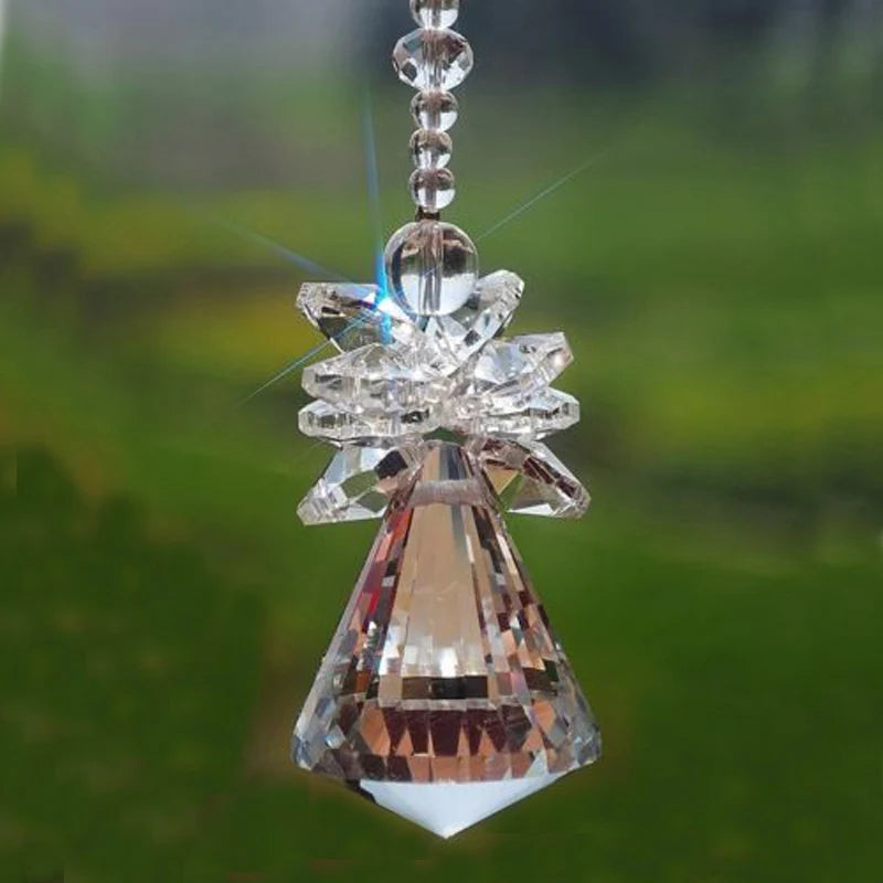 1PCS 30mm 40mm Hanging Chakra Crystal Handmade Angel Crystal Ball Suncatcher Pendant Window Ornament