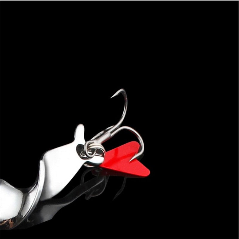 1PCS 10g 14g 21g 28g Rotating Metal Spinner Spoon Fishing Lure Hard Baits for Trout Pike Pesca Peche Treble Hook Tackle