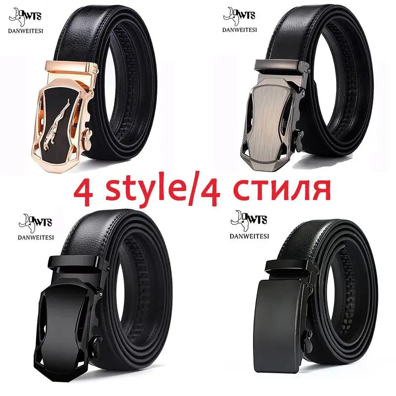 Leather Belts for Men Automatic Male Belts Cummerbunds Leather Belt Men Black Belts Cinturon Hombre