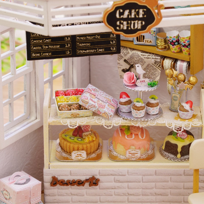 Doll House Furniture Diy Miniature 3D Wooden Miniaturas Dollhouse Toys for Children Birthday Casa Kitten Diary H013