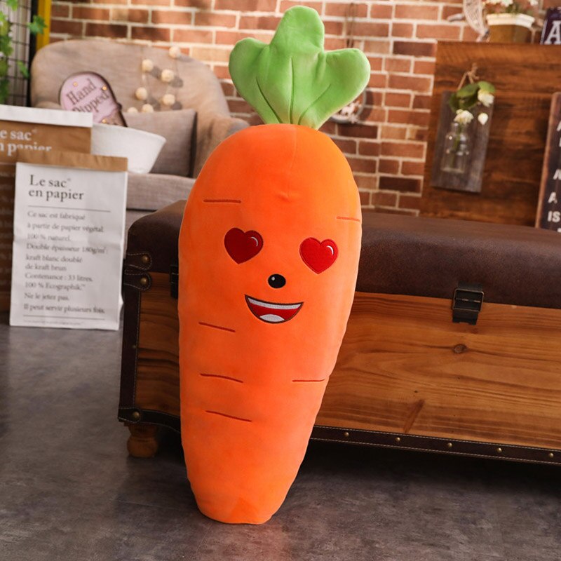 45/50/65/90cm Cartoon Smile Carrot Plush Toy Cute Simulation Vegetable Carrot Pillow Dolls Stuffed Soft Toys for Children