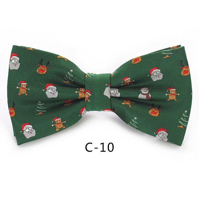 JEMYGINS Christmas Bow Ties for Mens Shirt Snowflake Christmas Tree Pattern Men Silk Bow Tie Christmas