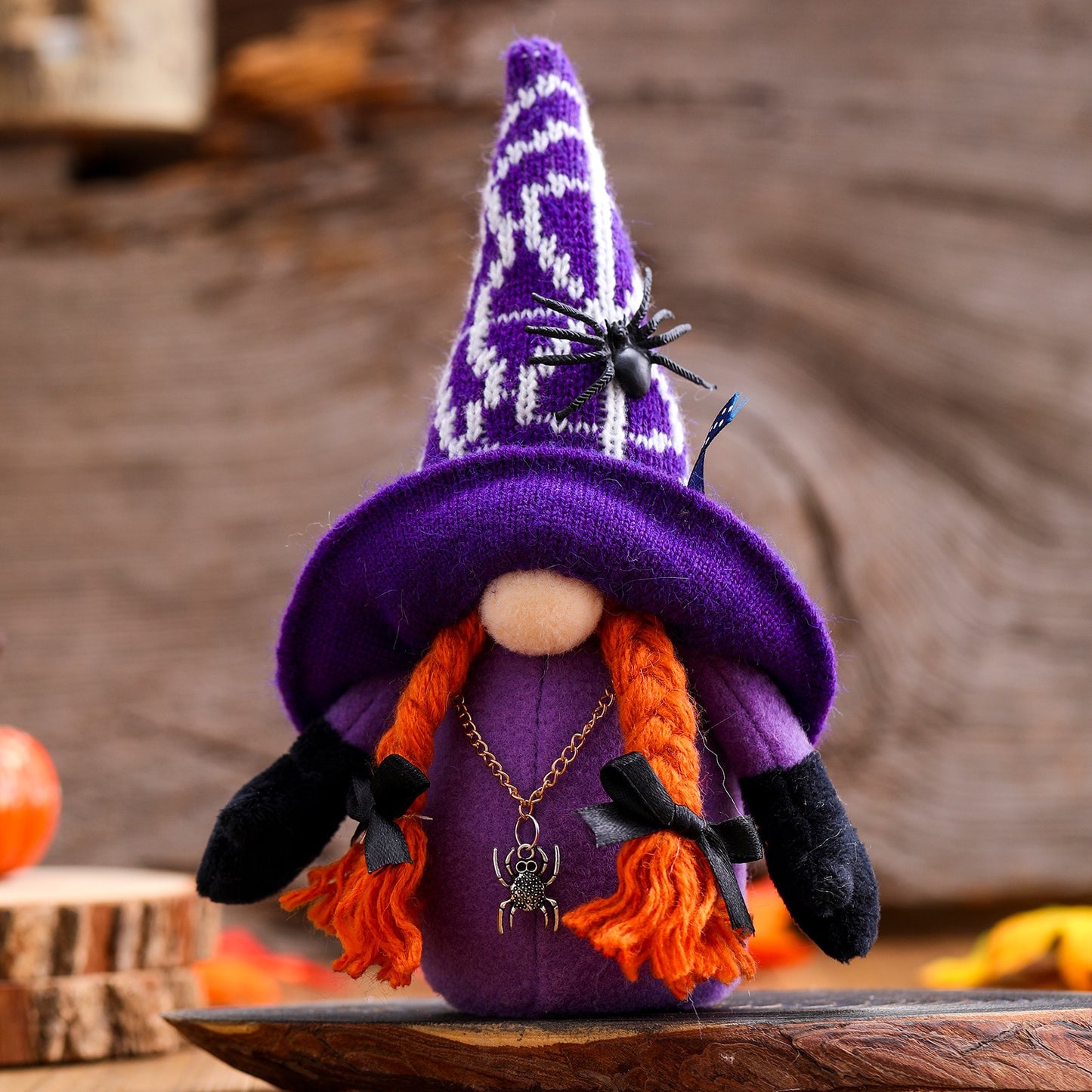 Halloween Broomstick Top Hat Witch Dwarf Gnome Doll Ornaments Cute Cartoon Dwarf Elf Home Decor Halloween Xmas Party Celebration