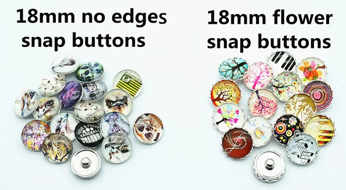 New DIY Custom Snap Buttons 12mm/18mm/20mm Silver /Golden Snap Buttons Personalized Photo for DIY Necklace Jewelry