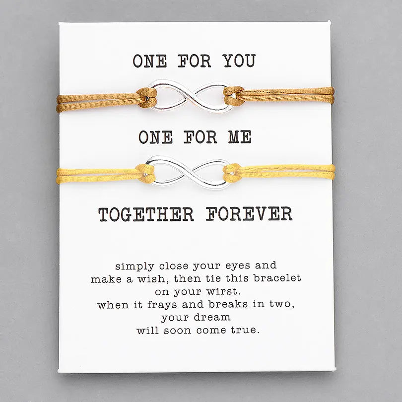 Pipitree 2pcs/Set Together Forever Love Infinity Bracelet for Lovers Red String Couple Bracelets Women Men's Wish Jewelry