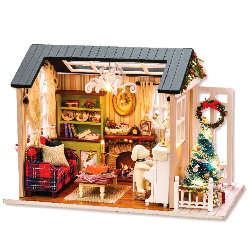 CUTEBEE Doll House Miniature DIY Dollhouse With Furnitures Wooden House Casa Diorama Toys for Children Birthday