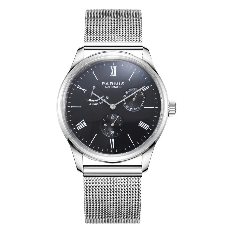 Fashion Luxury Parnis 41.5MM Power Reserve Automatic Mechanical Self Winding Men Watches Mekanik Kol Saati Relogio Automatico