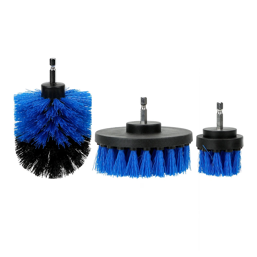 3pcs/Set Car Cleaning Tool Auto Detailing Cleaning Hard Bristle Car Auto Care Car Brush Drill Scrubber Brush Kit