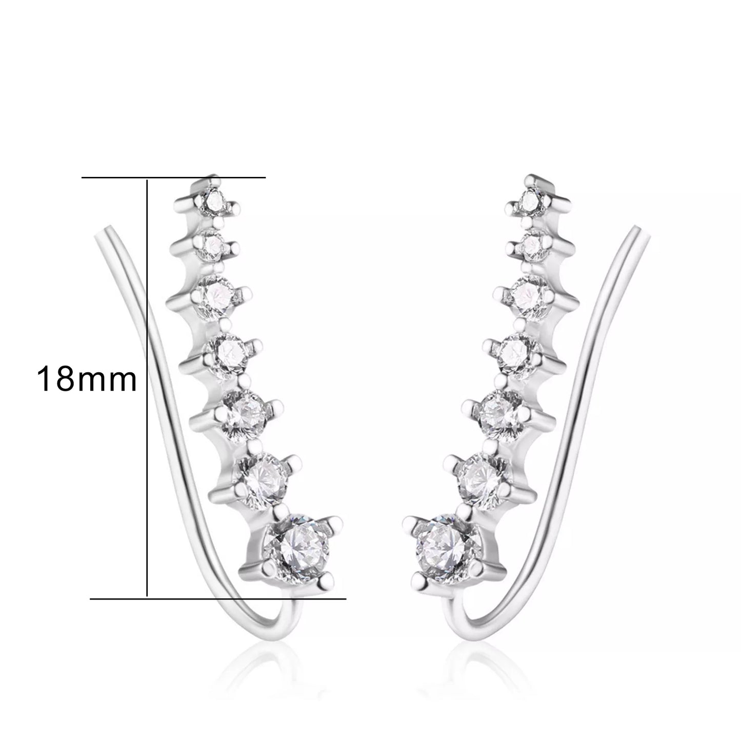 Long Dipper Ear Hook Clip on Earrings for Women Four-Prong Setting Zircon Climbing Ear Cuff Earrings Fashion Jewelry E527